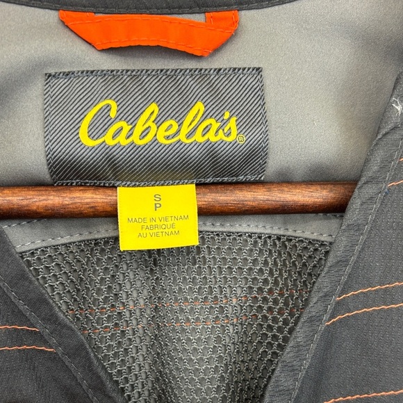 Cabela's Charcoal and Slate Vest with Tangerine Highlights - Picture 3 of 4